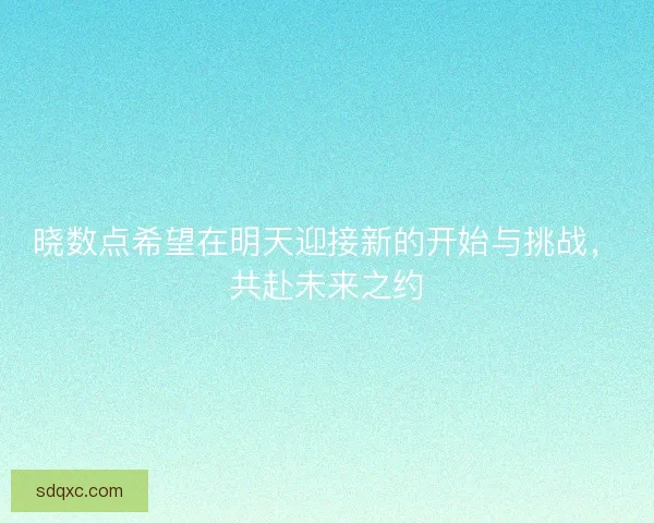晓数点希望在明天迎接新的开始与挑战，共赴未来之约